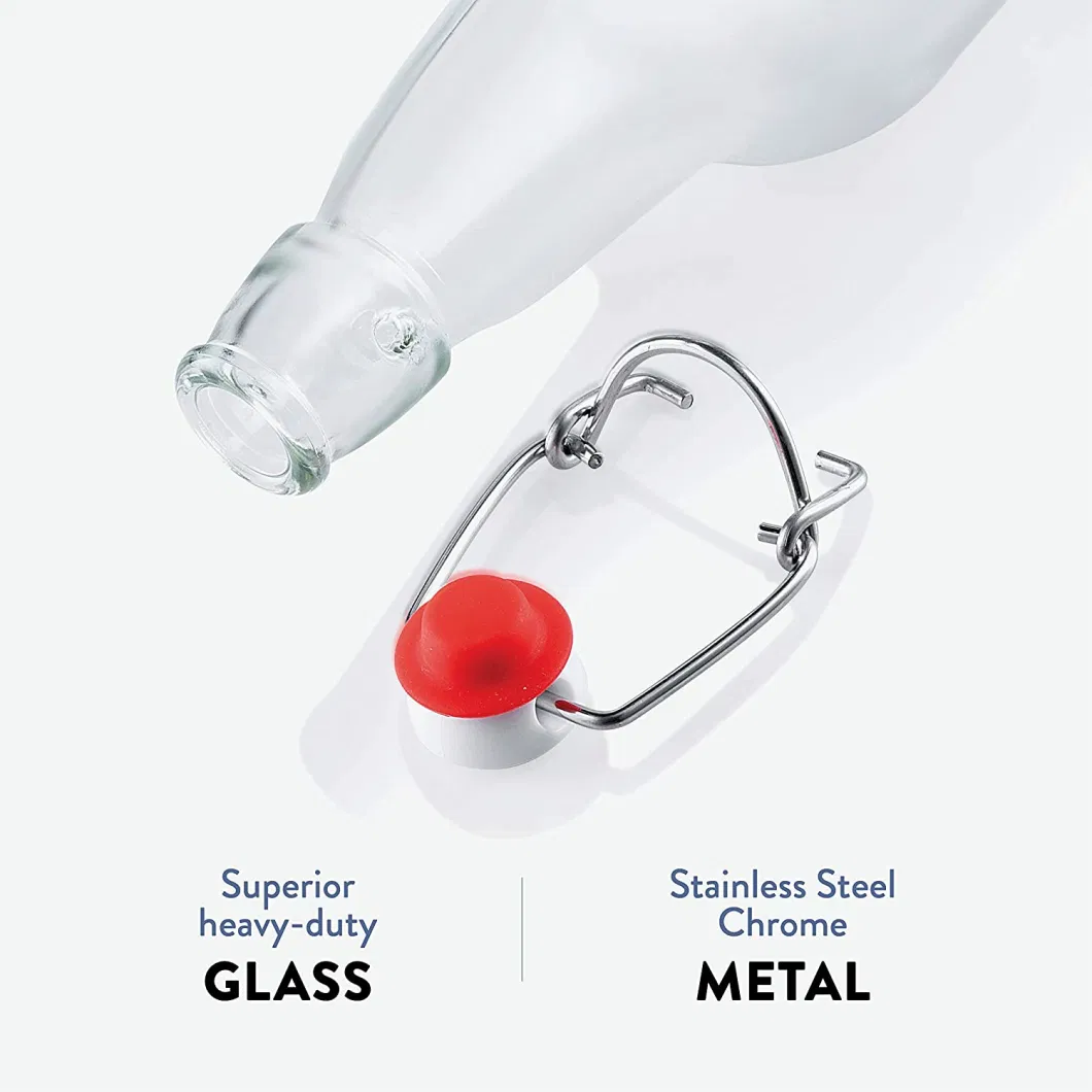 Classic Swing Top Glass Bottles Flip Top Glass Bottle with Stopper for Beverages Oil Vinegar Water Juice Kombucha Wine