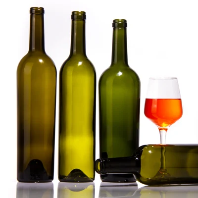 Botella de vino de vidrio de alta calidad, 187ml, 375ml, 750ml, 1000ml, para bar y hogar