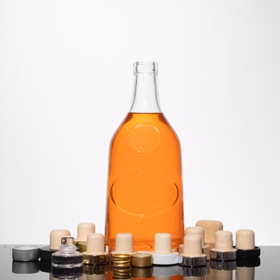 Las ventas calientes 750ml vacían las botellas de cristal de vino de Burdeos del hielo verde oscuro